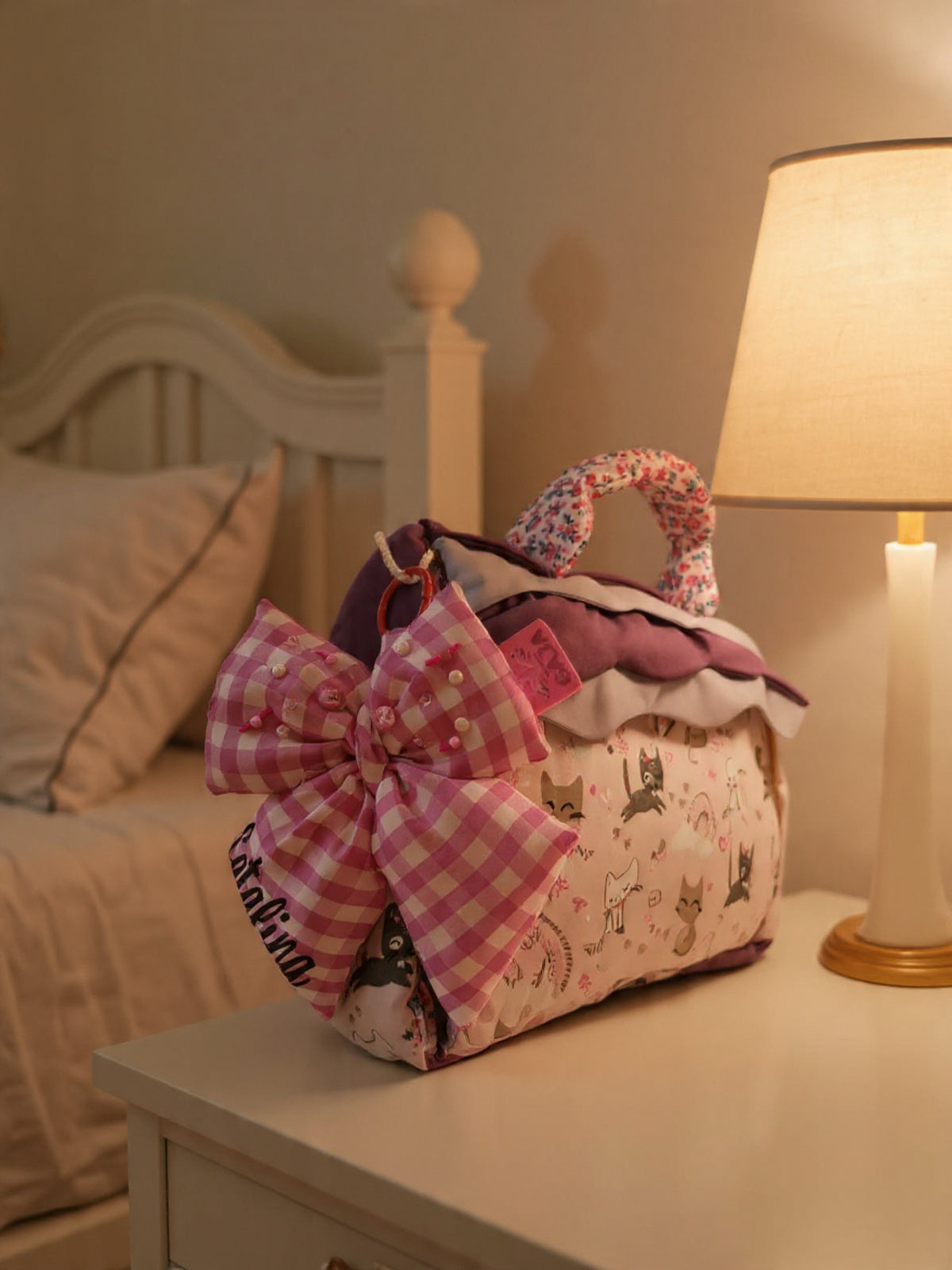 colgante personalizado moño puff