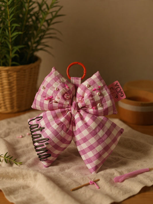 colgante personalizado moño puff