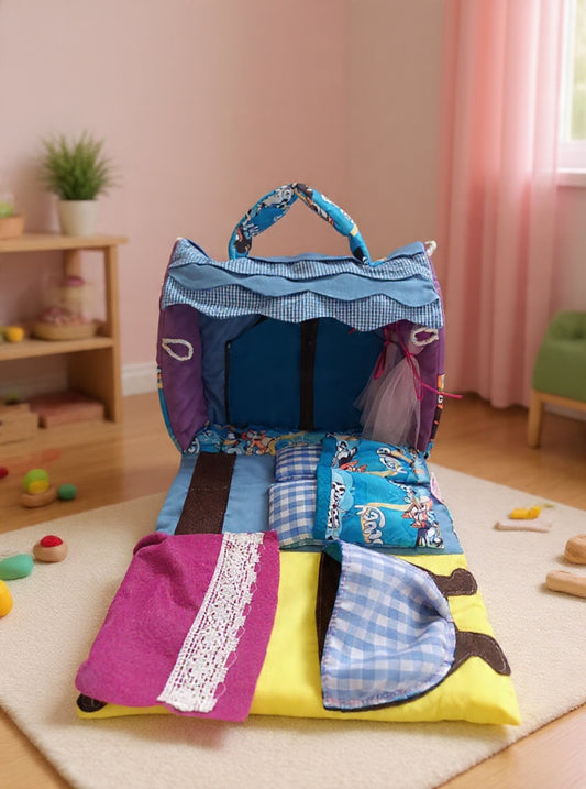 BOLSO CASITA BLUEY POMPONES