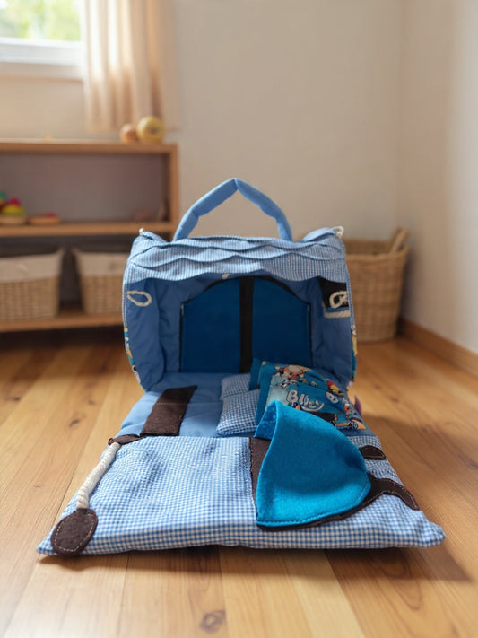 BOLSO CASITA BLUEY CUADROS