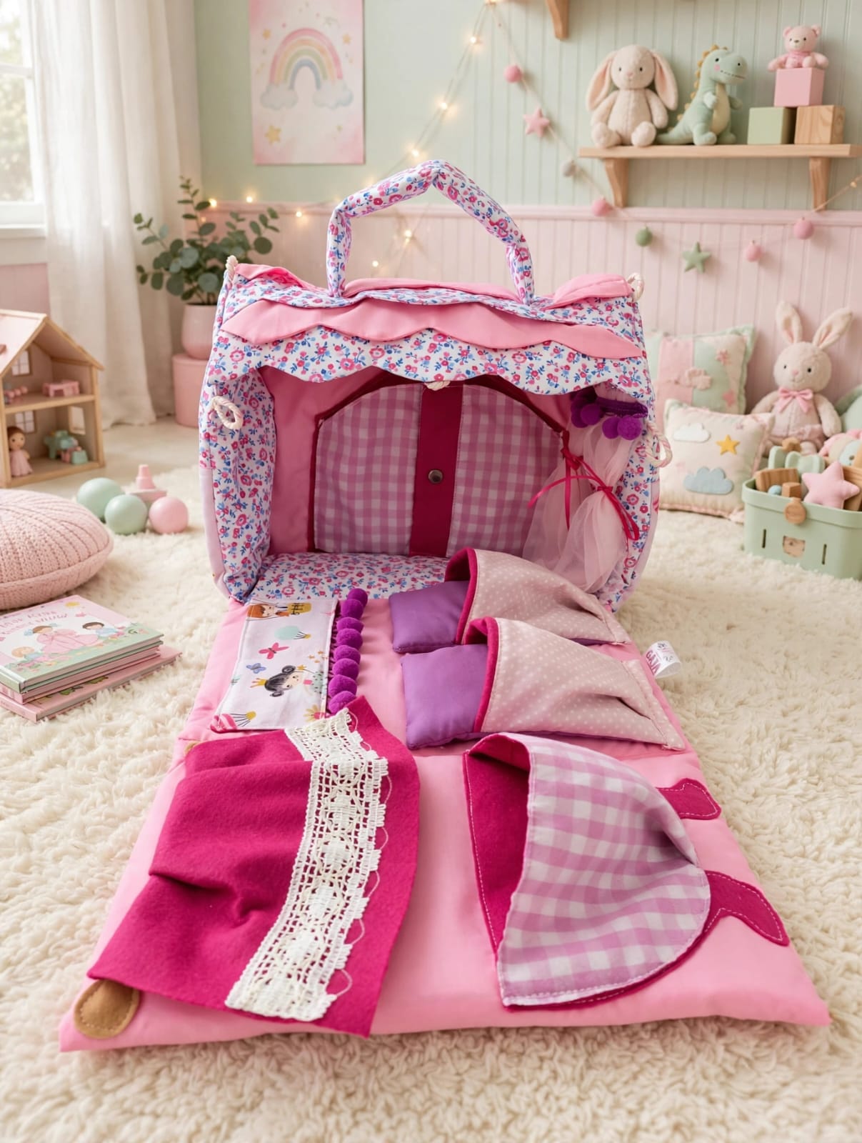 casita portatil globo pink