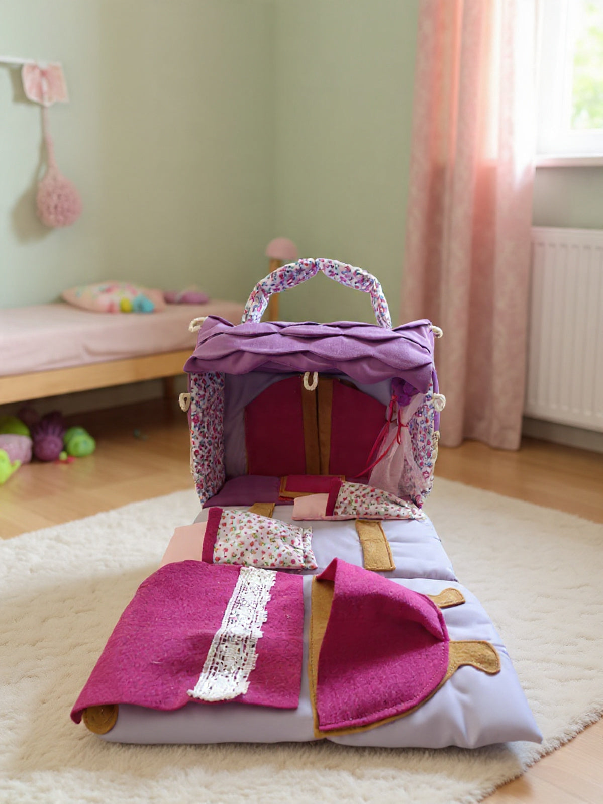 Casita portatil de tela Lavanda Cat