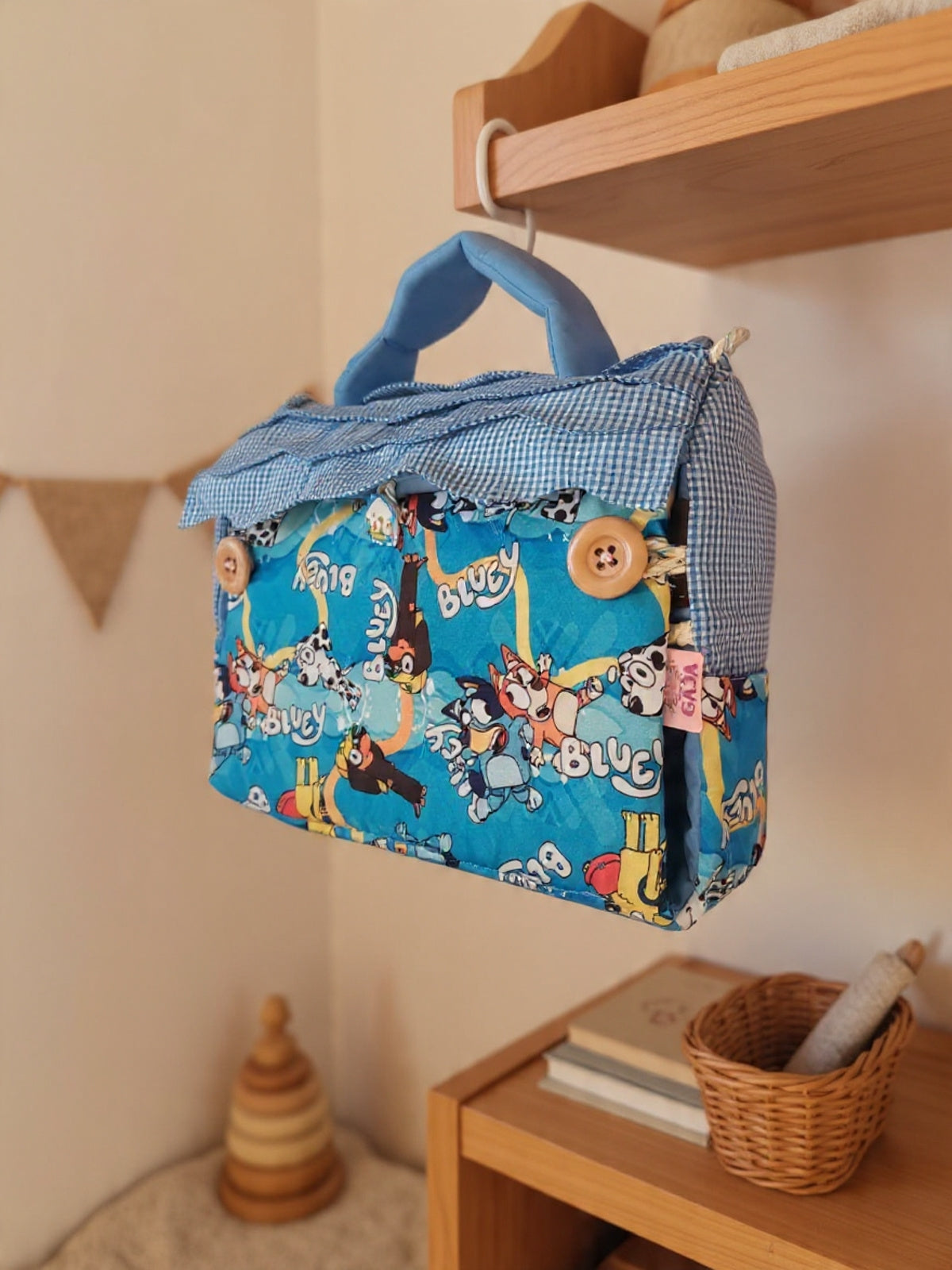 BOLSO CASITA BLUEY CUADROS
