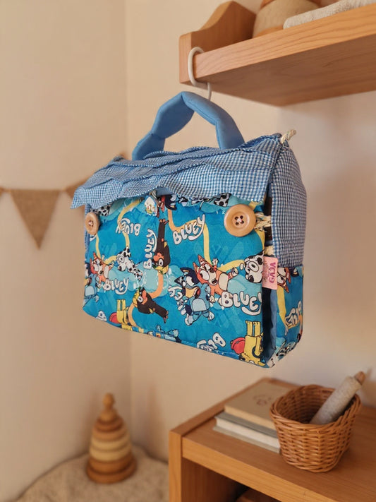 BOLSO CASITA BLUEY CUADROS