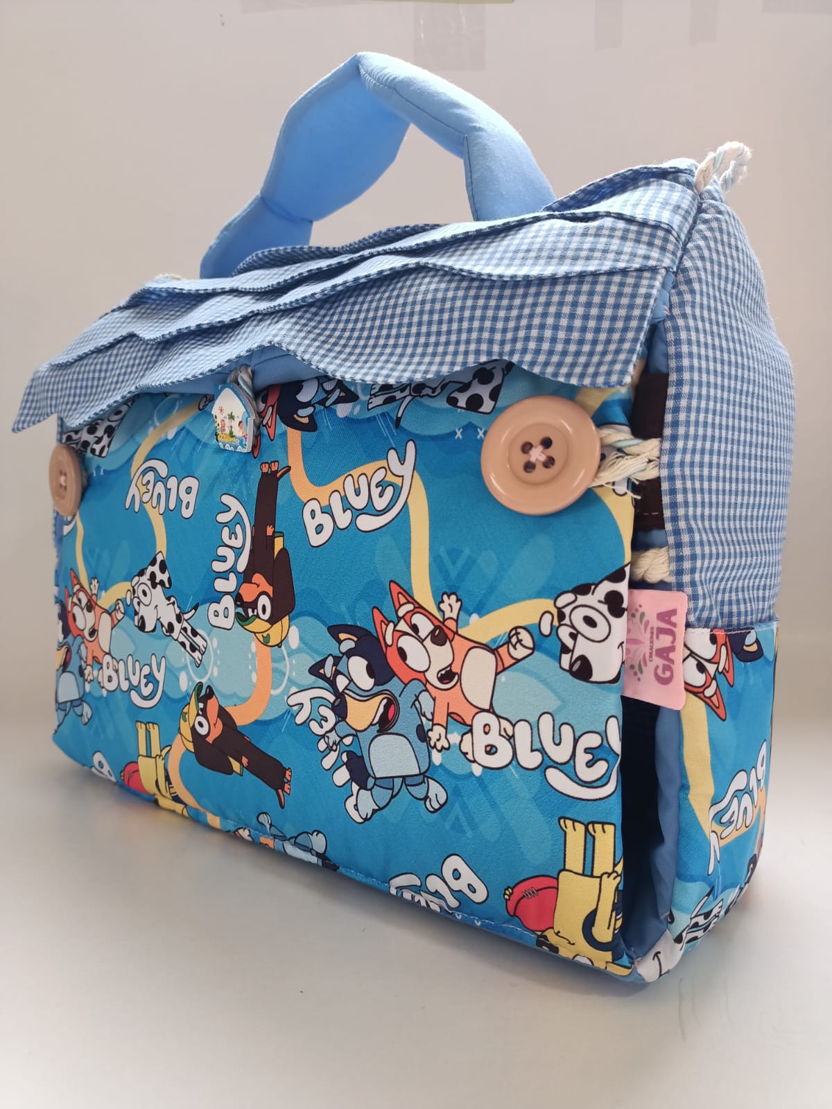 BOLSO CASITA BLUEY CUADROS